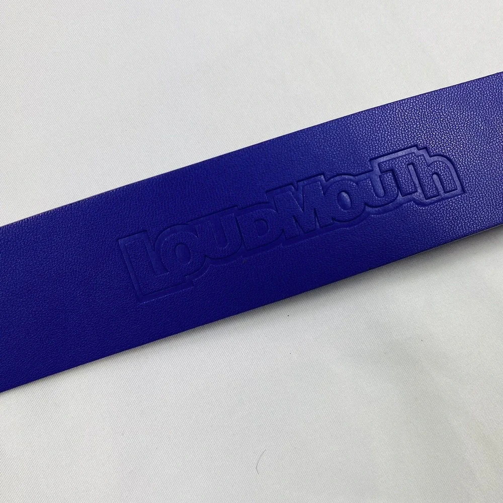 Loudmouth Golf Polished Purple Patent Leather Belt Mens Size 30 Logo Buckle